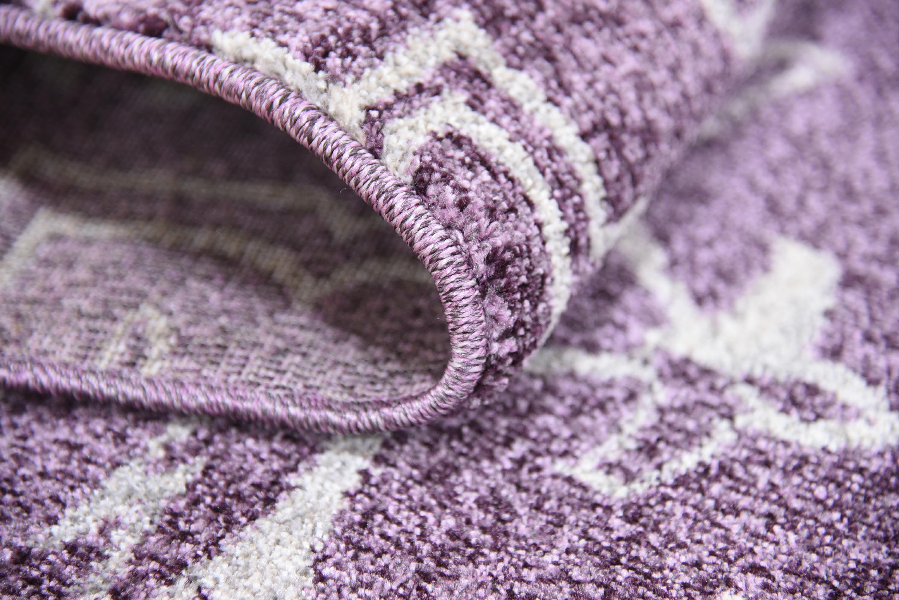 Purple 7' x 10' Damask Rug iRugs UK