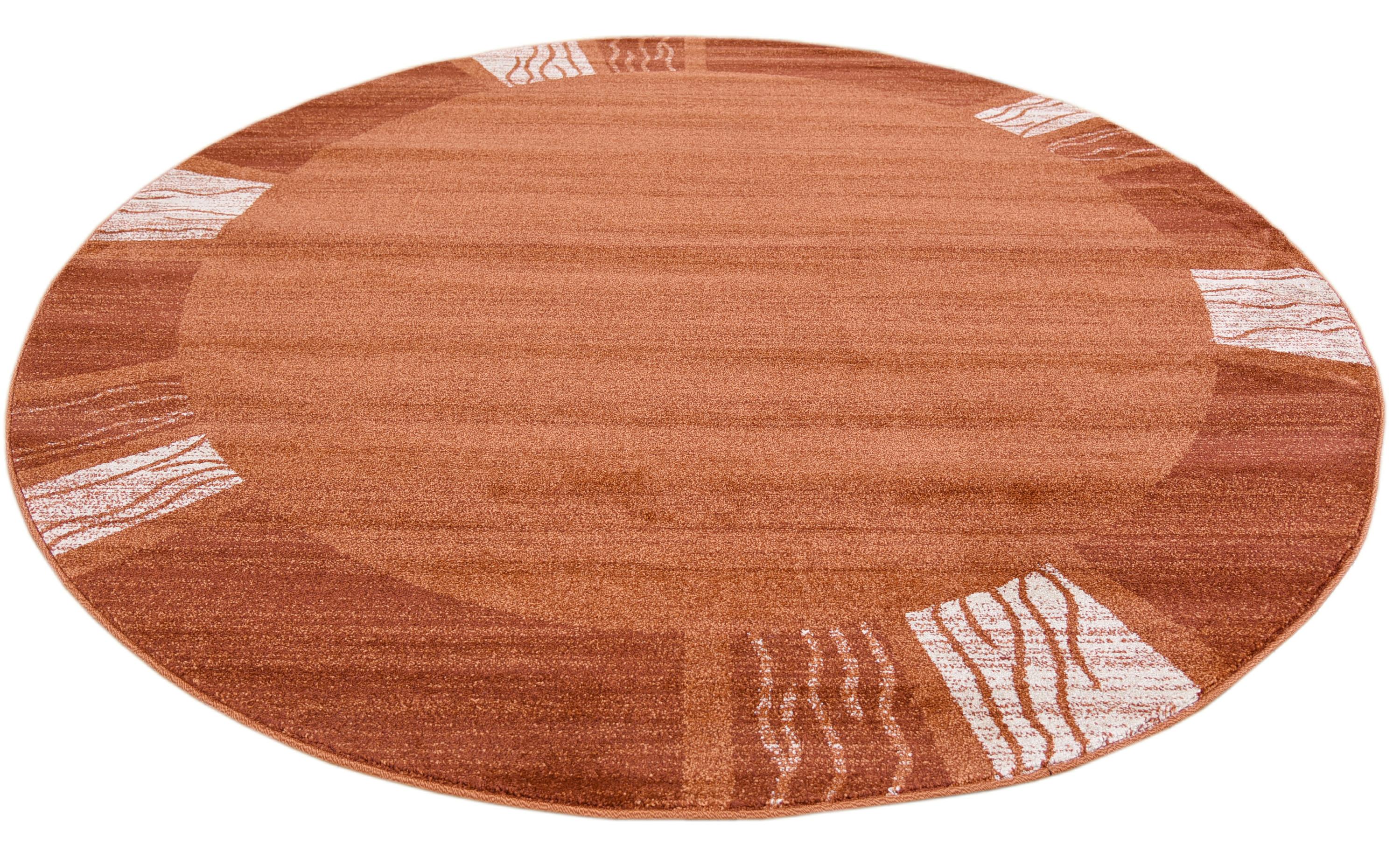 Rust Red 8' x 8' Loft Round Rug eSaleRugs