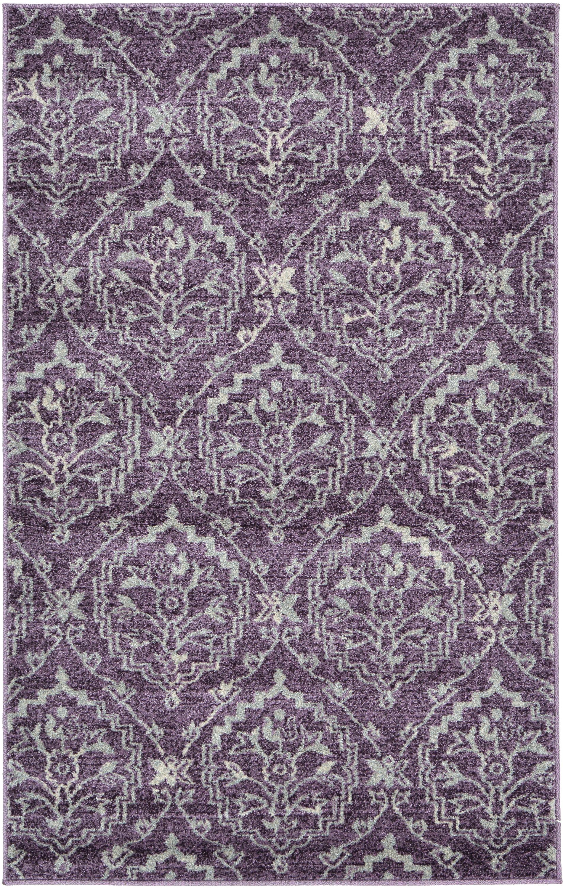 Purple 3' 3 x 5' 3 Damask Rug eSaleRugs