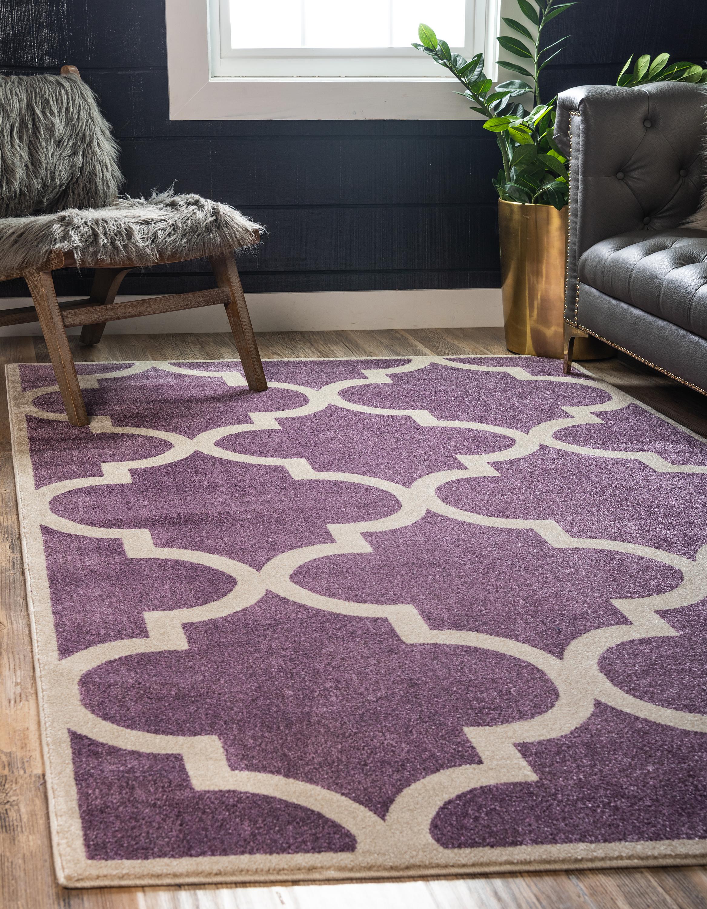 Purple 9' x 12' Trellis Rug iRugs UK