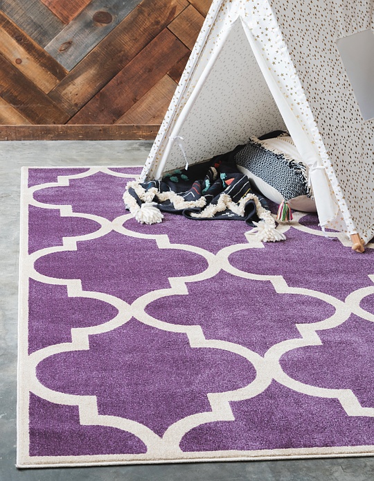 Purple 275cm x 365cm Trellis Rug Area Rugs iRugs NZ