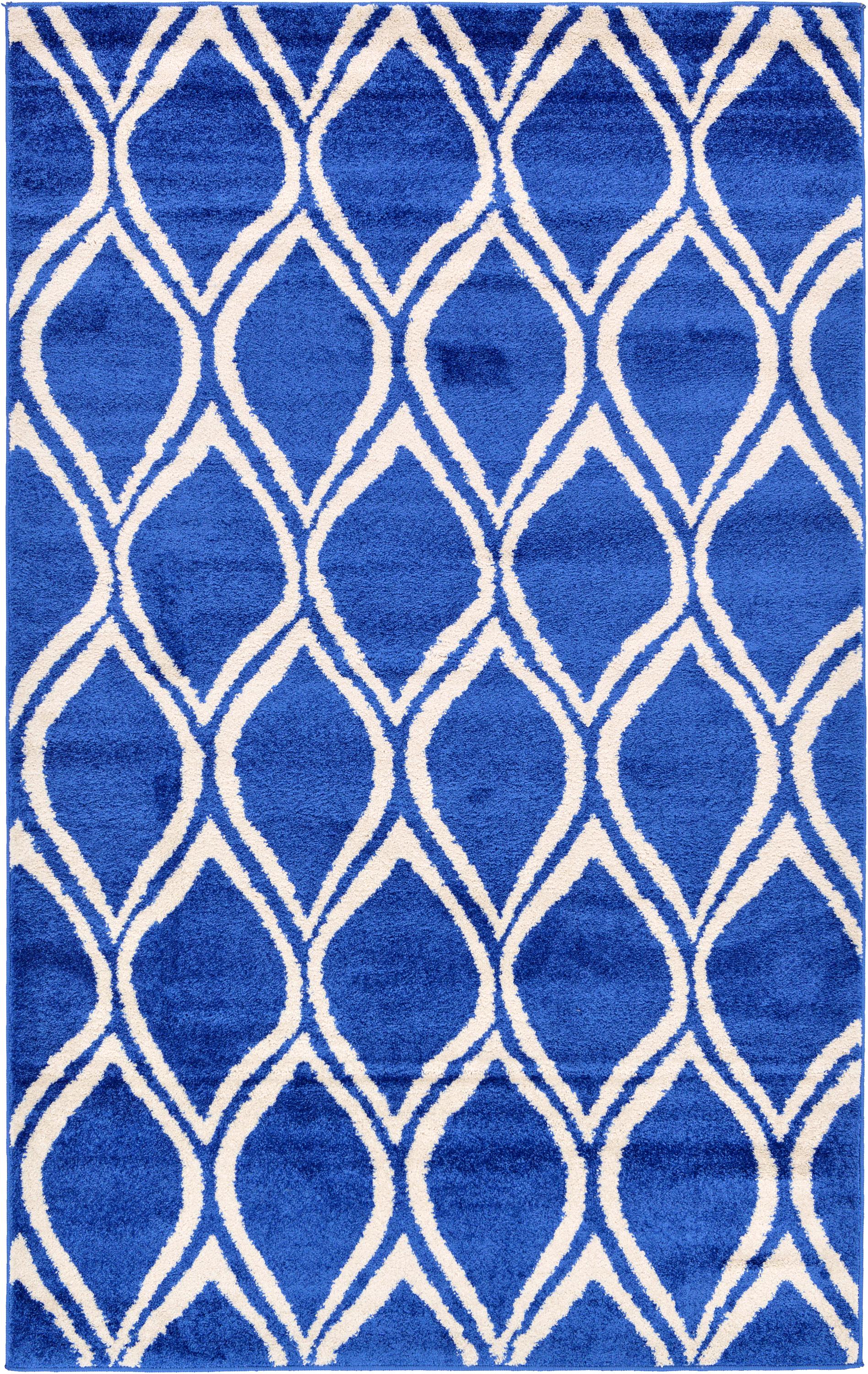 Blue 5' x 8' Trellis Rug eSaleRugs