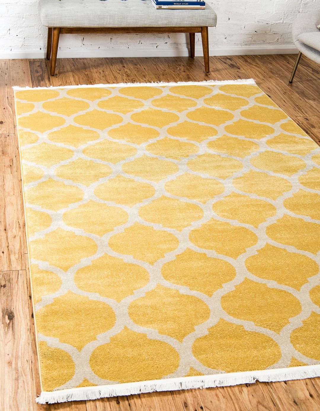Yellow 9' x 12' Trellis Rug Area Rugs eSaleRugs