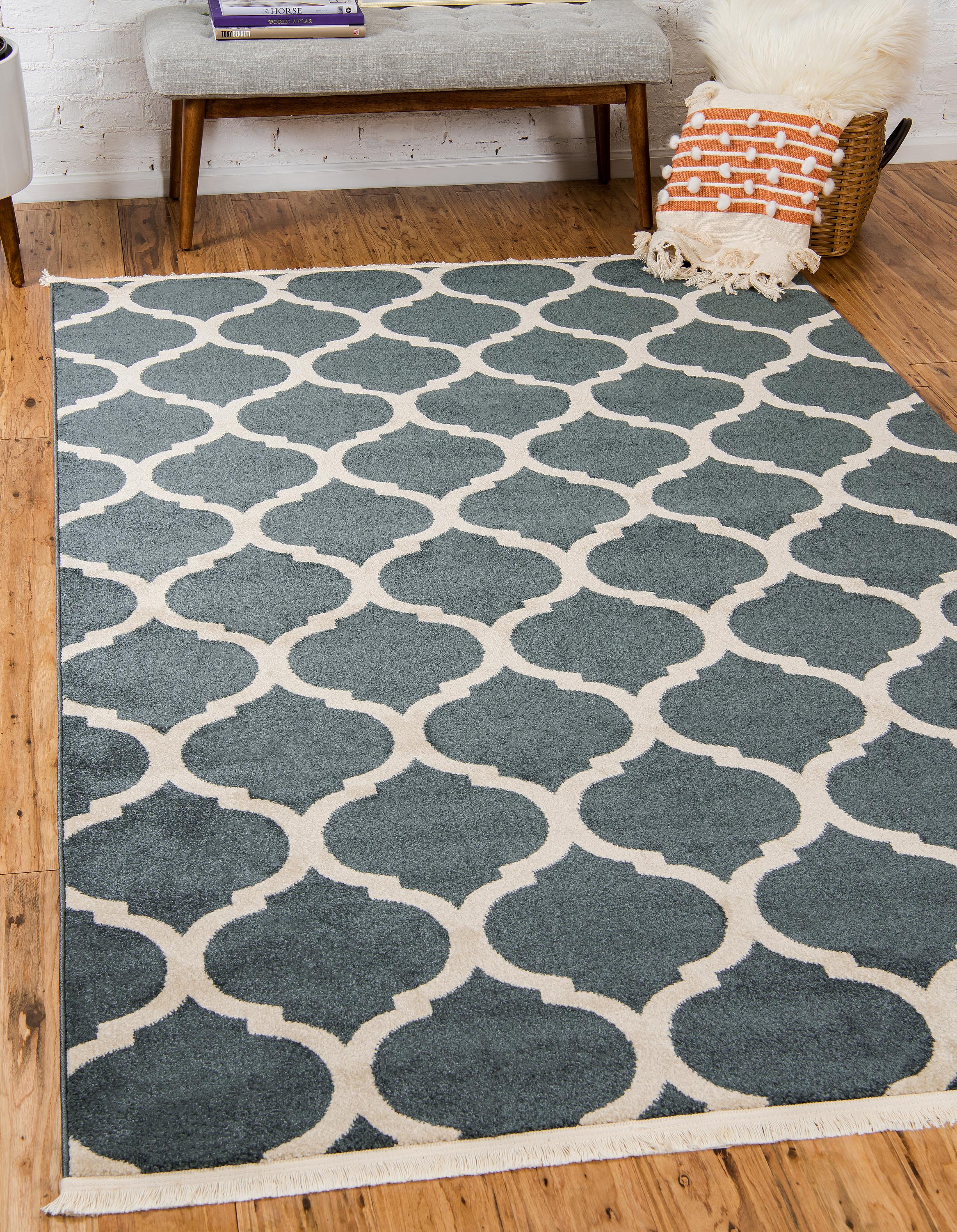 Navy Blue 8' x 10' Trellis Rug Rugs.ca