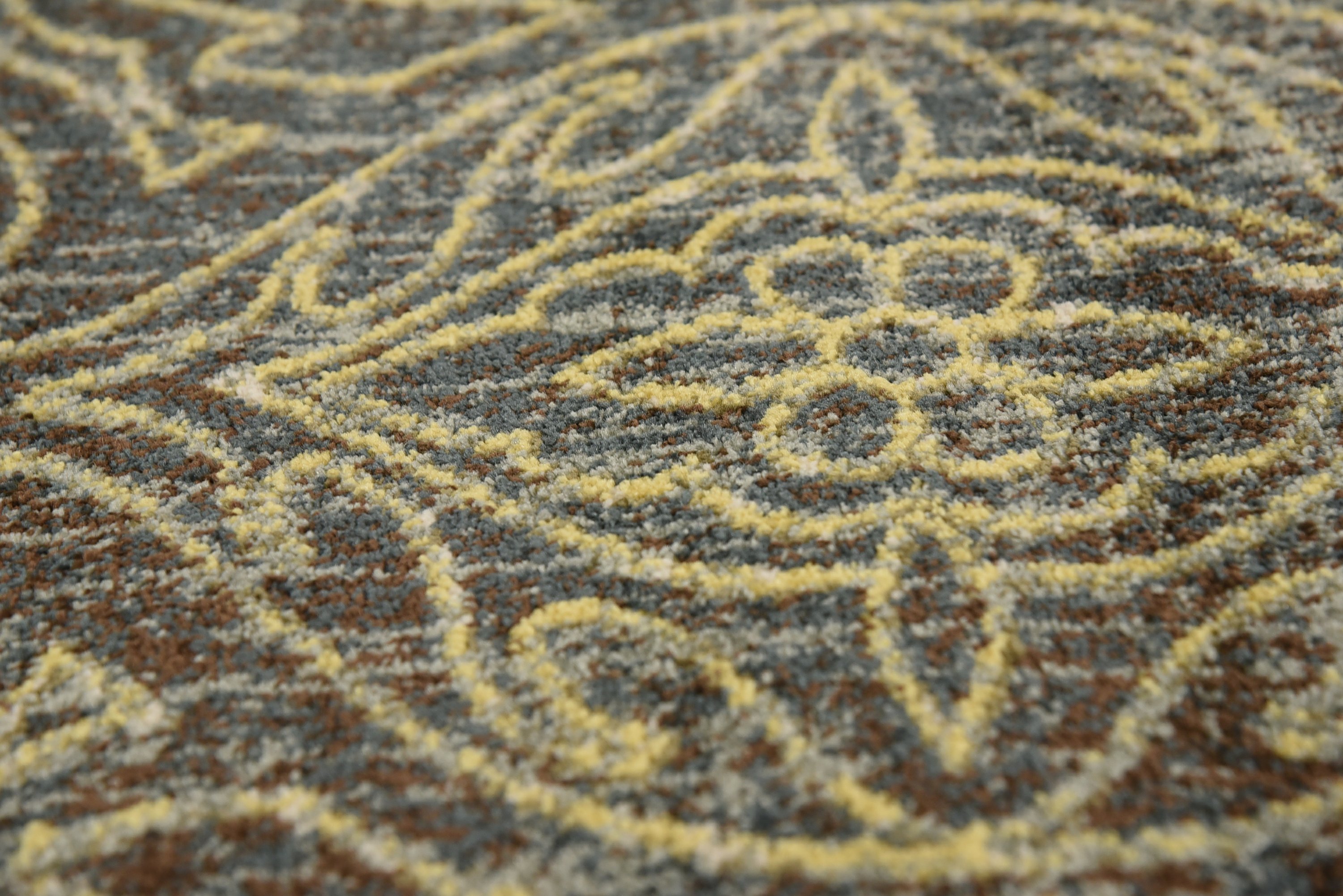 Blue 6' x 6' Damask Round Rug Area Rugs eSaleRugs