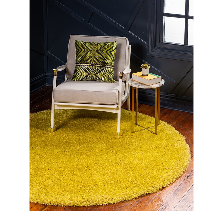 6' x 6' Luxe Solid Shag Round Rug
