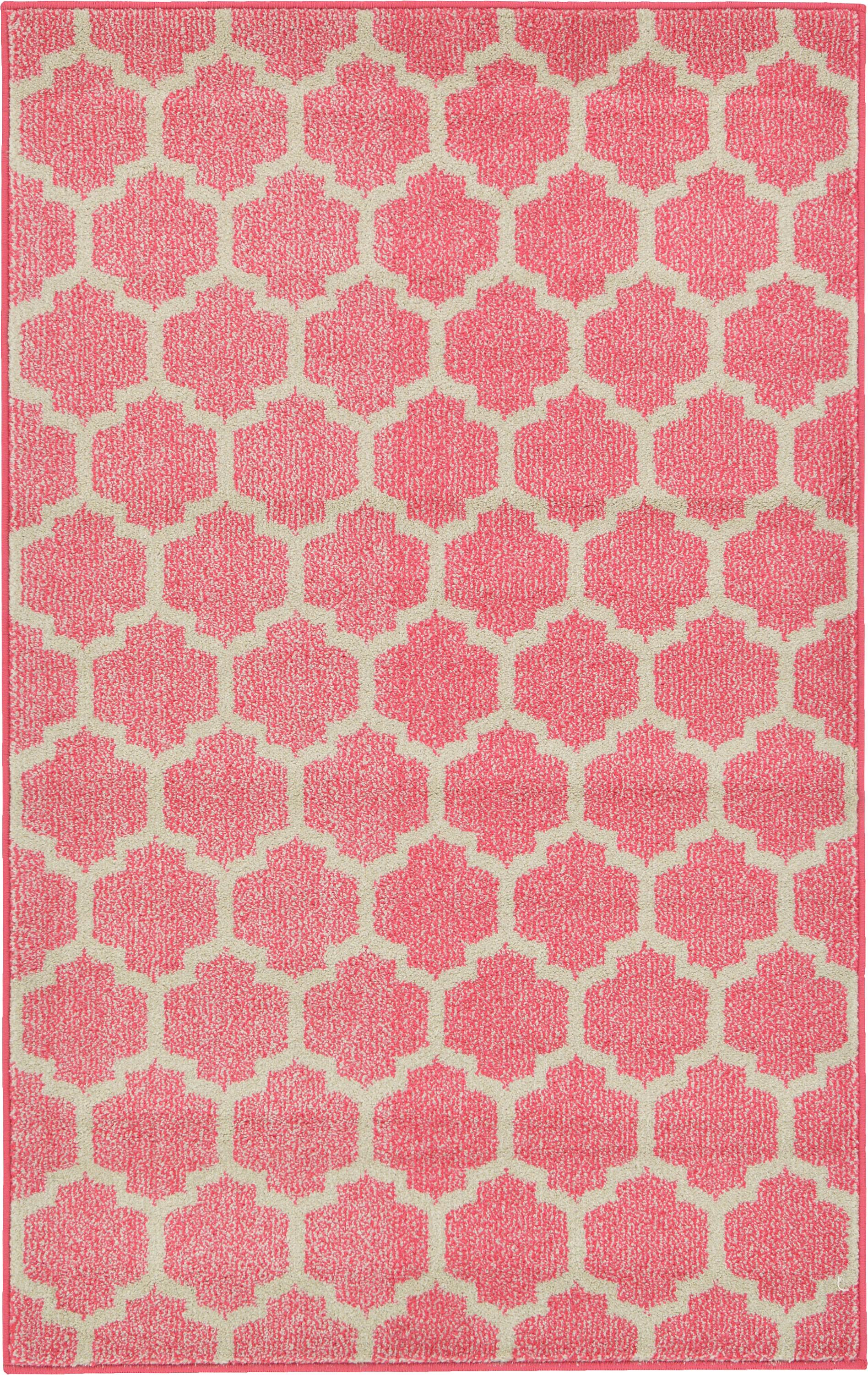 Pink 3' 3 x 5' 3 Trellis Rug eSaleRugs