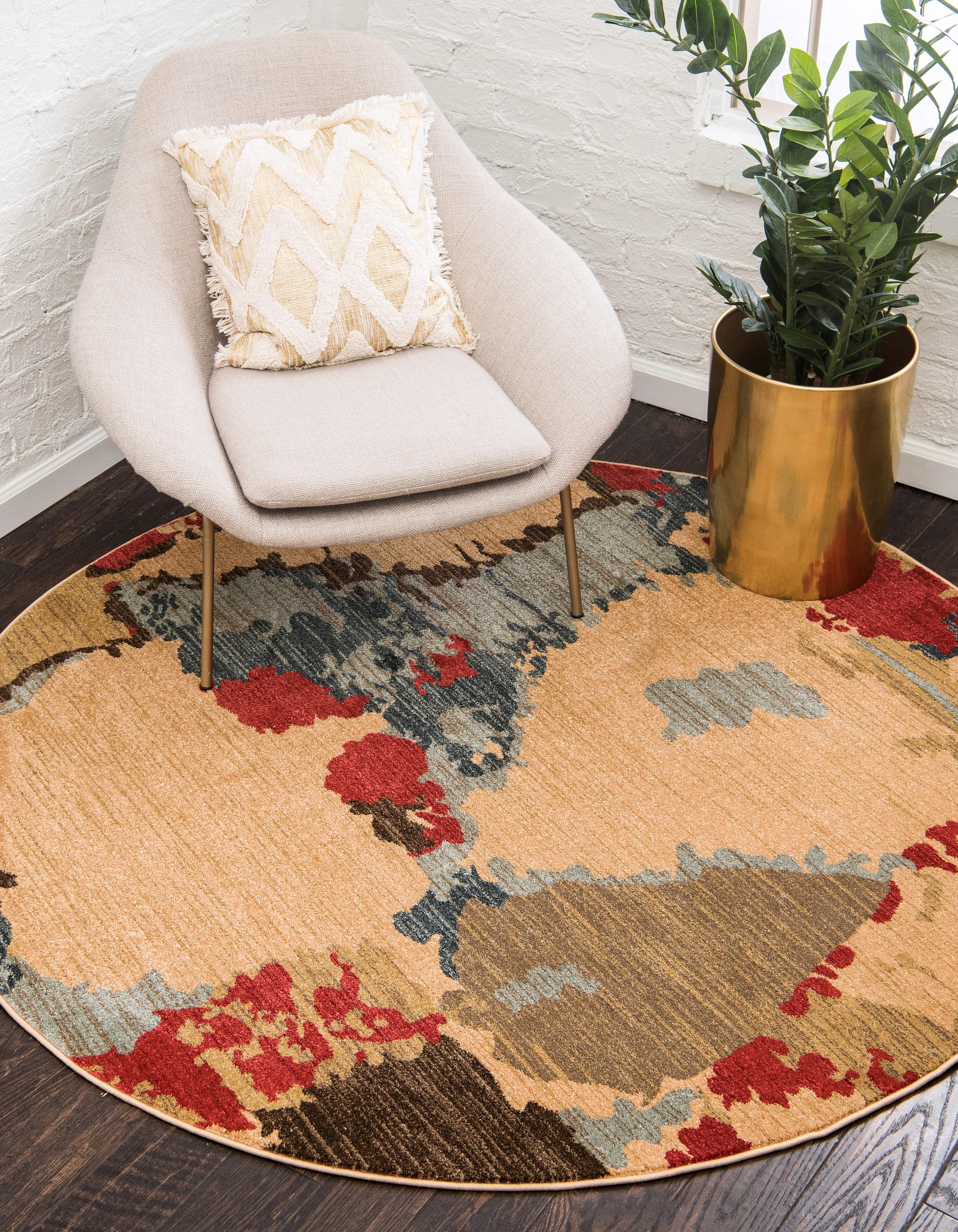 Light Brown 6' x 6' Kashkuli Gabbeh Round Rug eSaleRugs