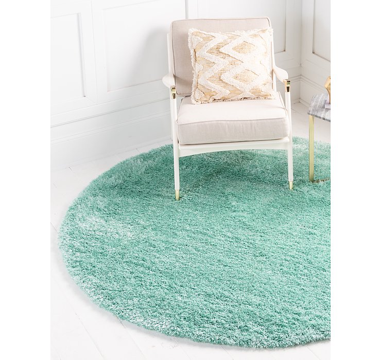 8' x 8' Luxe Solid Shag Round Rug