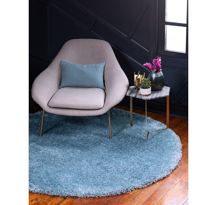 6' x 6' Luxe Solid Shag Round Rug
