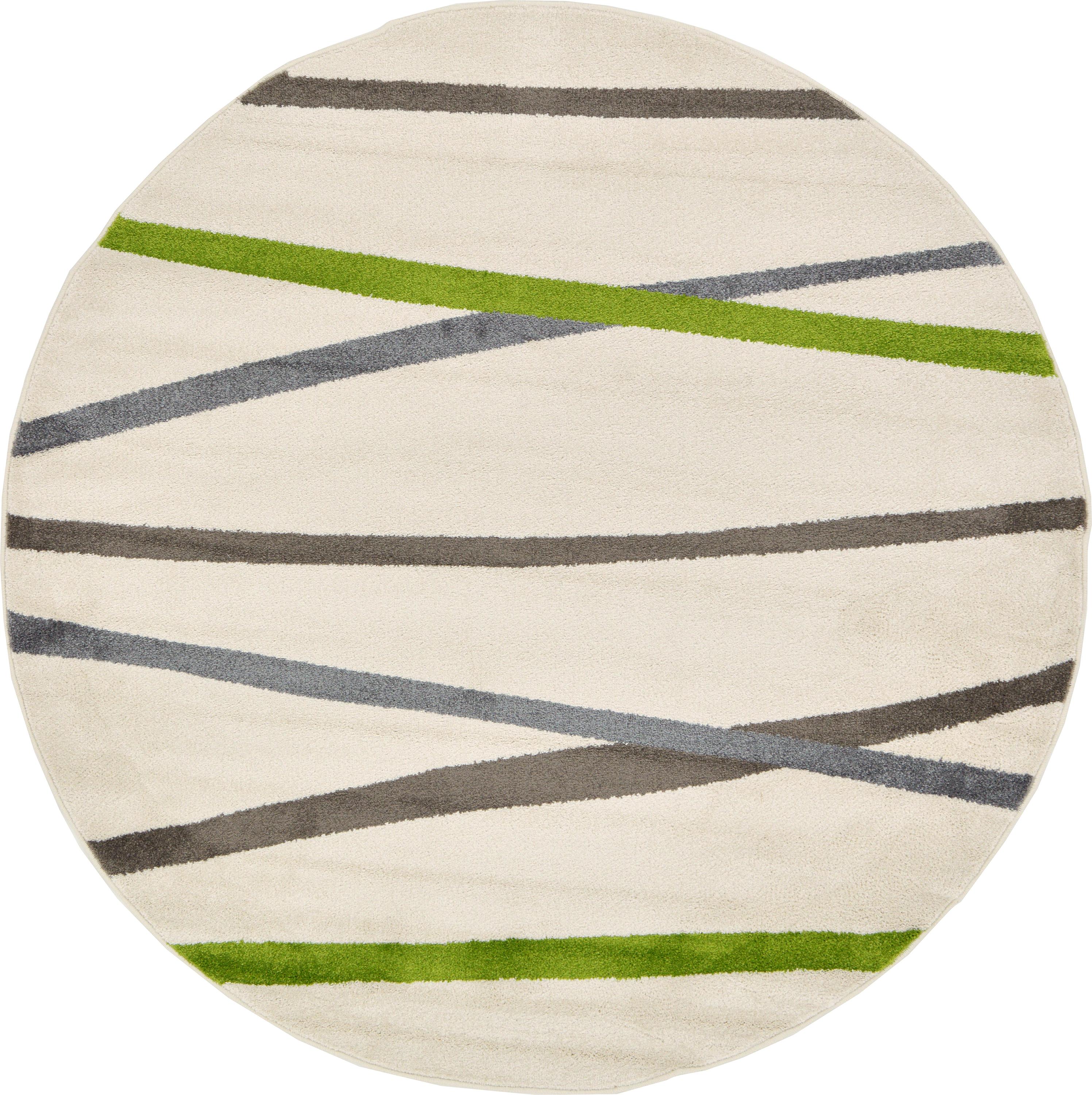 Ivory 6' x 6' Frieze Round Rug eSaleRugs