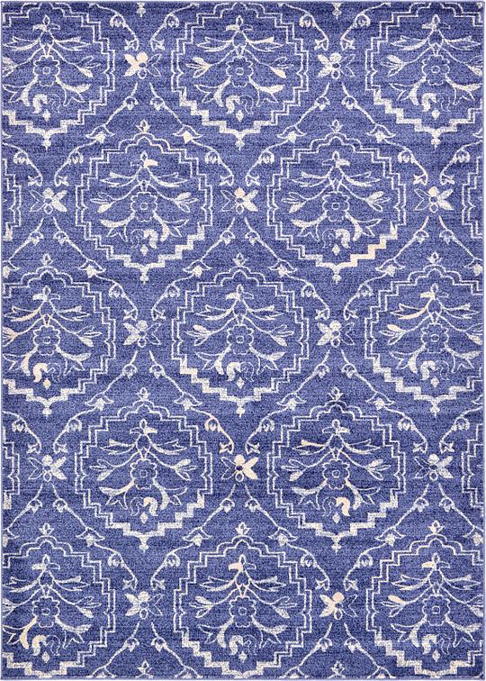 Blue 7' x 10' Damask Rug Area Rugs eSaleRugs