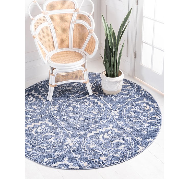 6' x 6' Damask Round Rug
