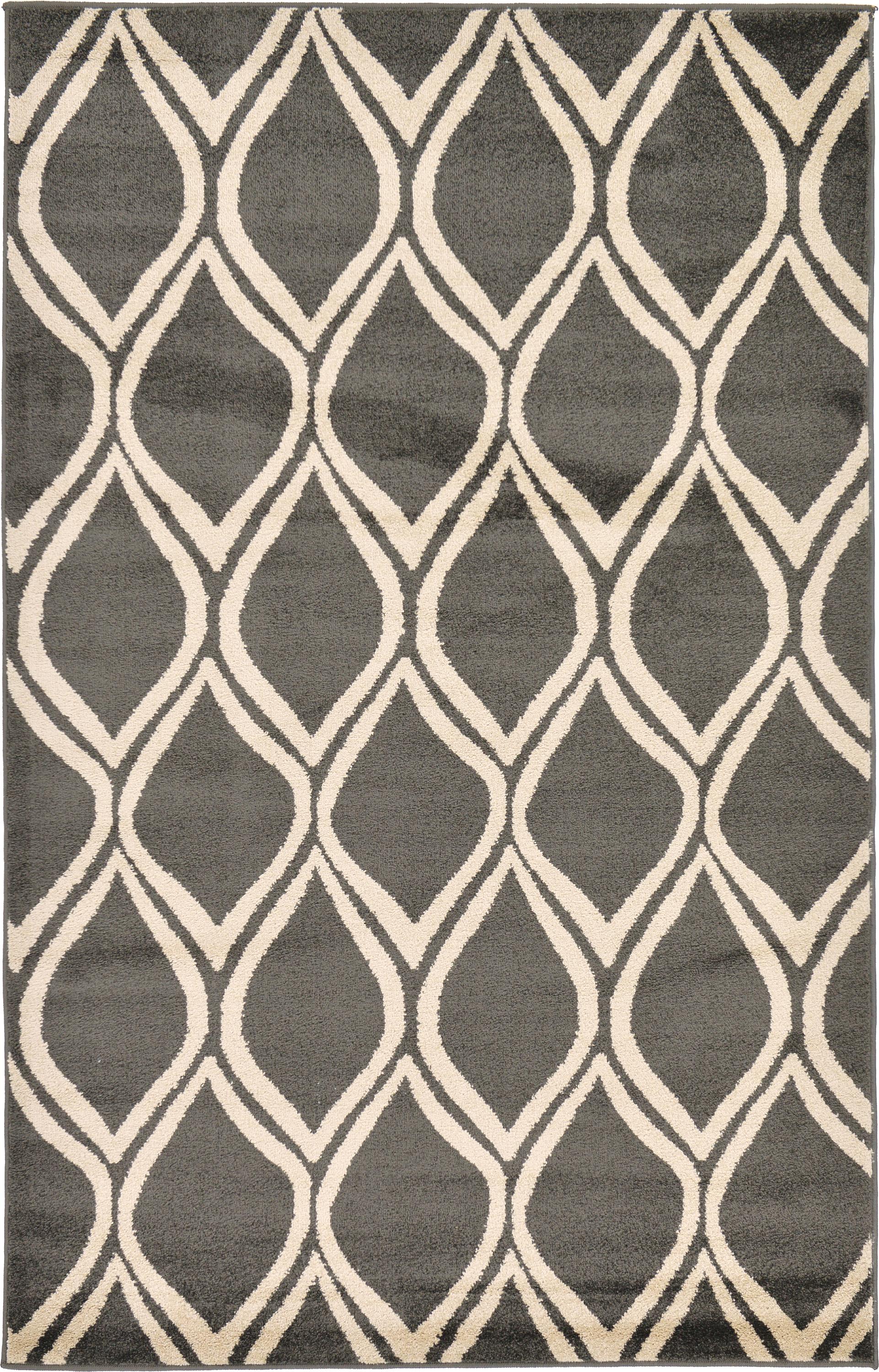 Dark Gray 5' x 8' Trellis Rug eSaleRugs