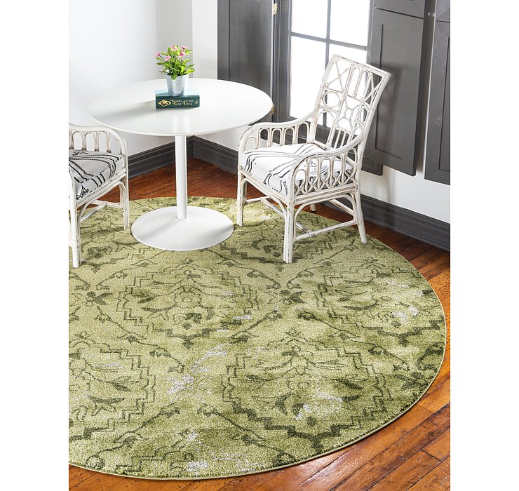 6' x 6' Damask Round Rug