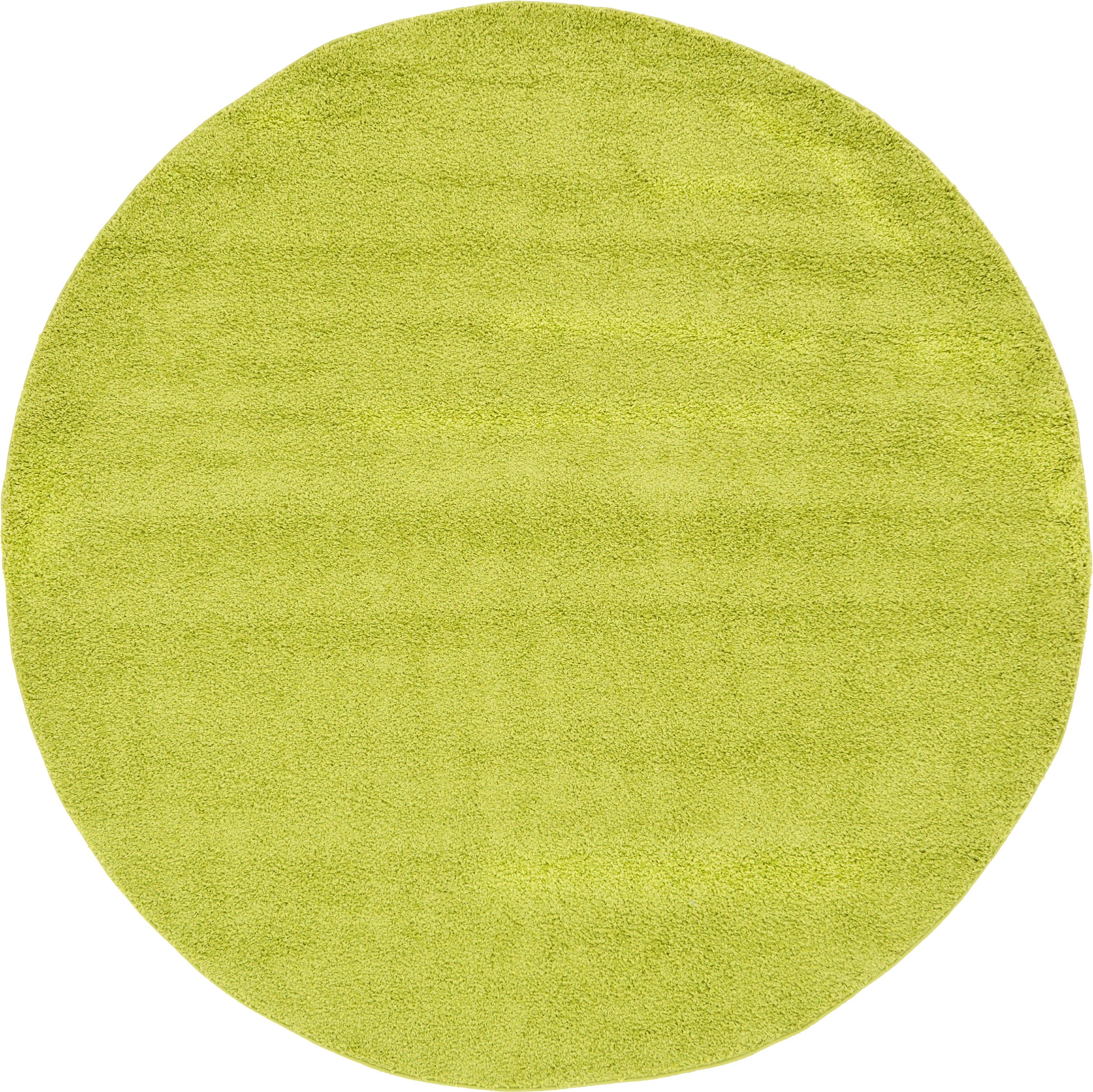 Moss Green 8' x 8' Solid Frieze Round Rug eSaleRugs