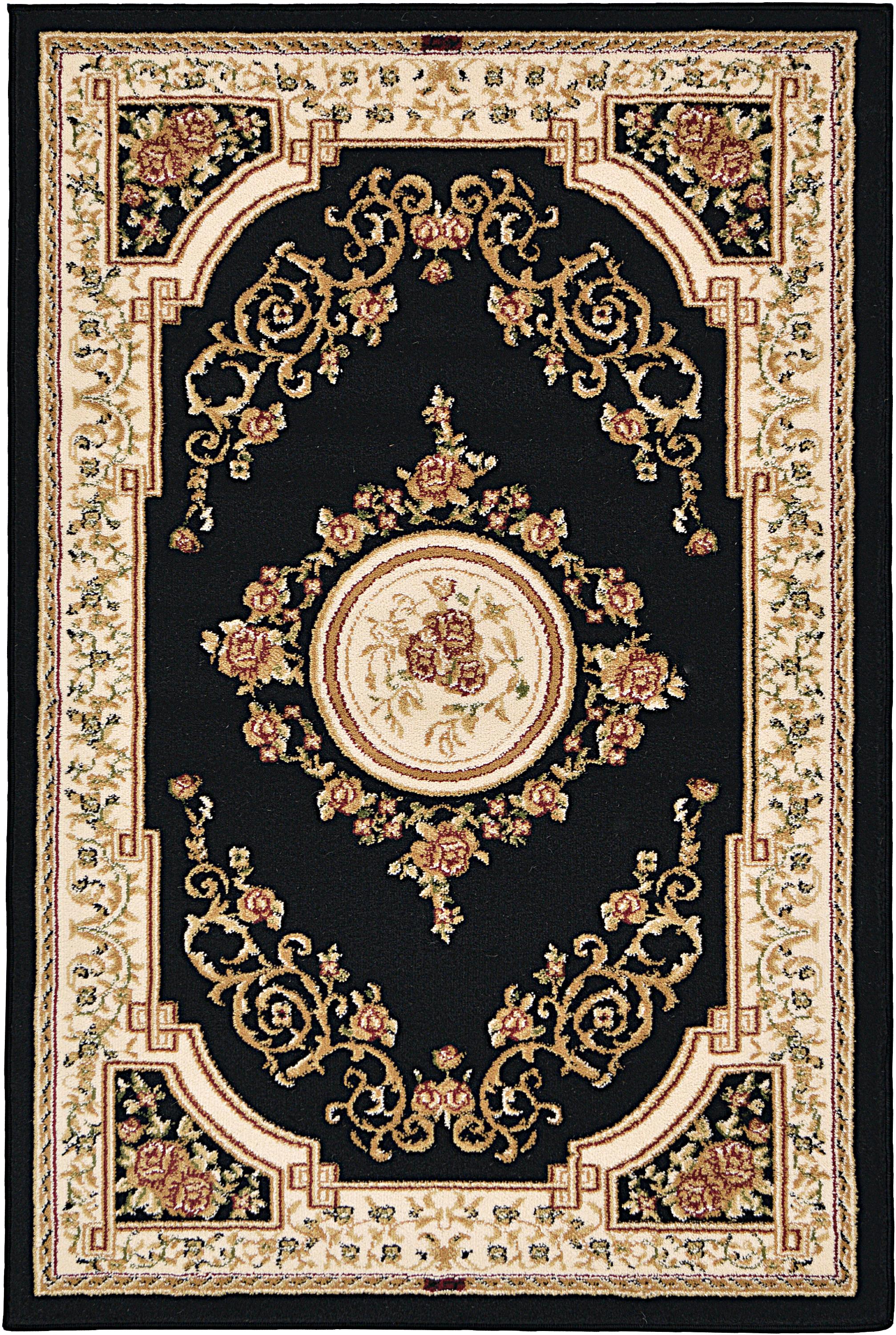 Black 3' 3 x 5' Classic Aubusson Rug eSaleRugs