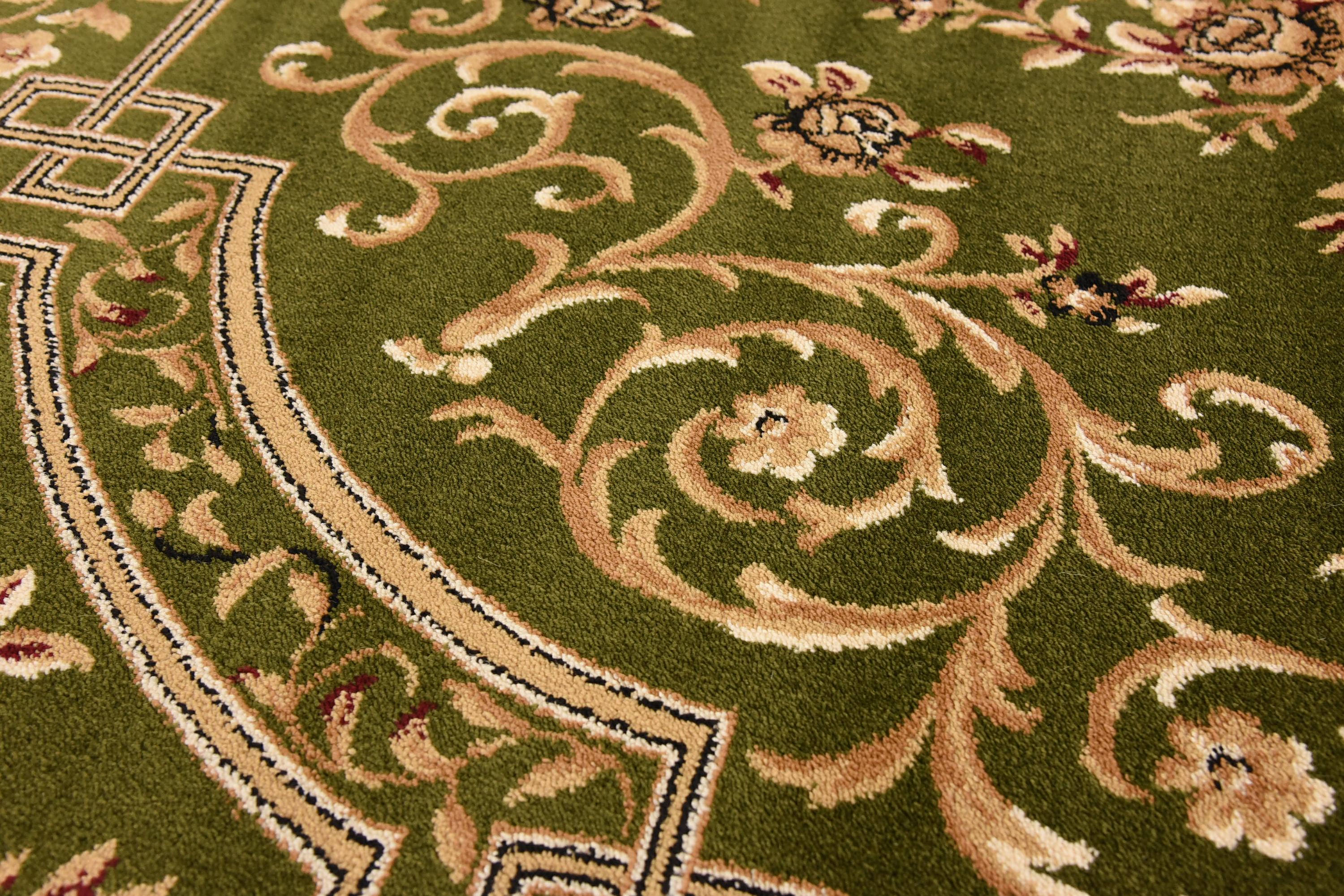 Light Green 7' x 10' Classic Aubusson Rug iRugs UK