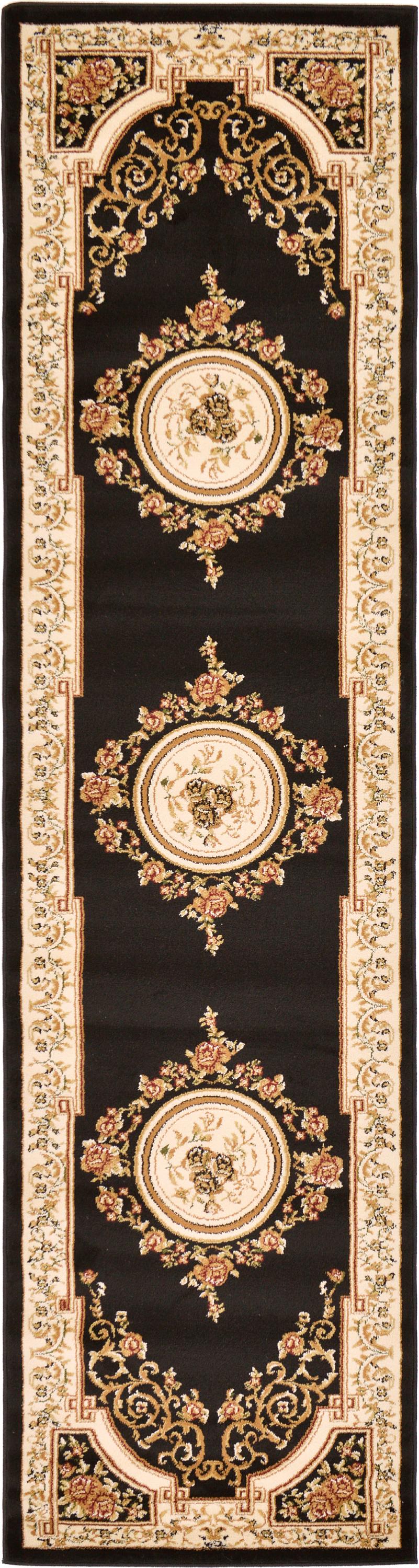 Black 2' 7 x 10' Classic Aubusson Runner Rug eSaleRugs