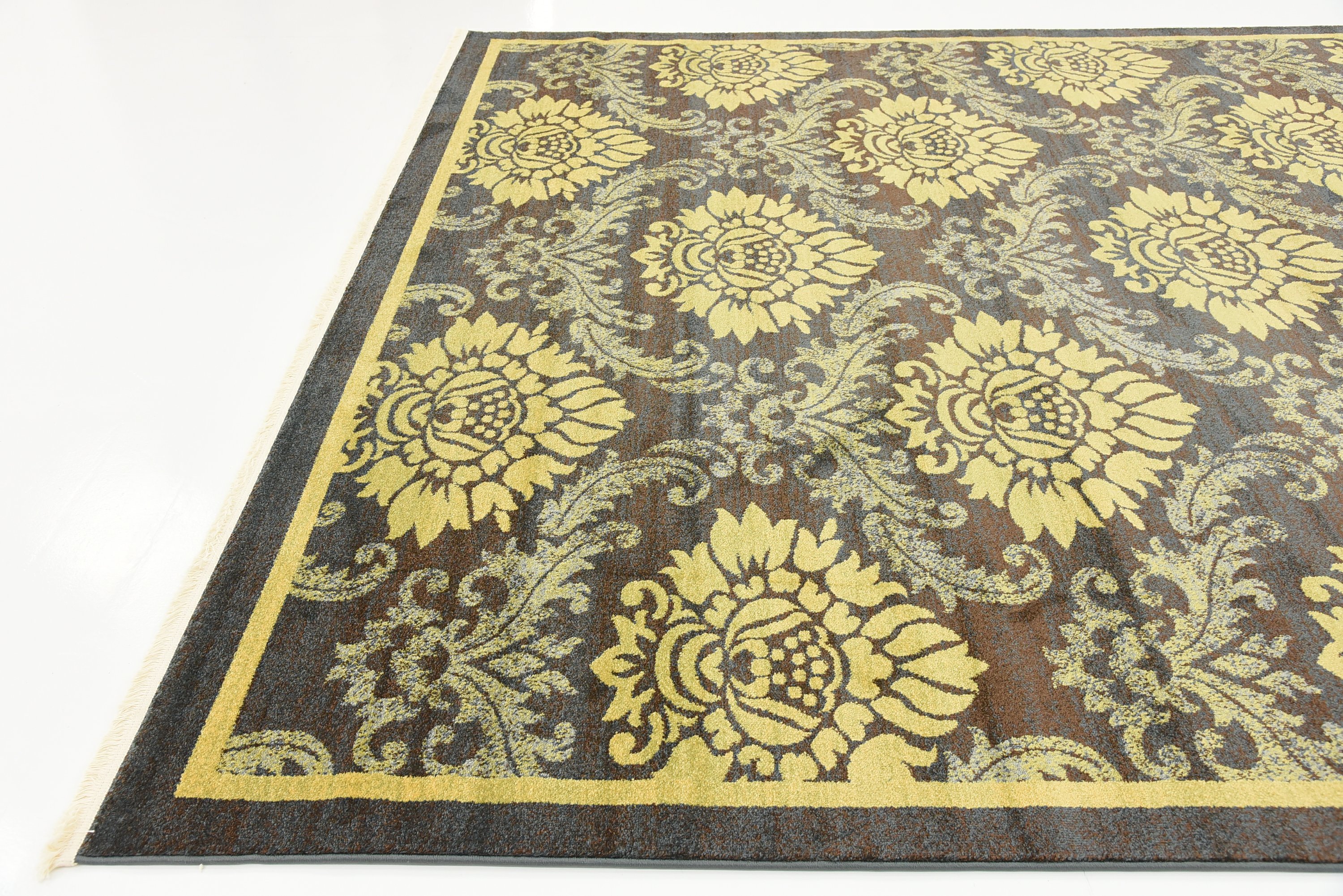 Navy Blue 9' x 12' Damask Rug Area Rugs eSaleRugs