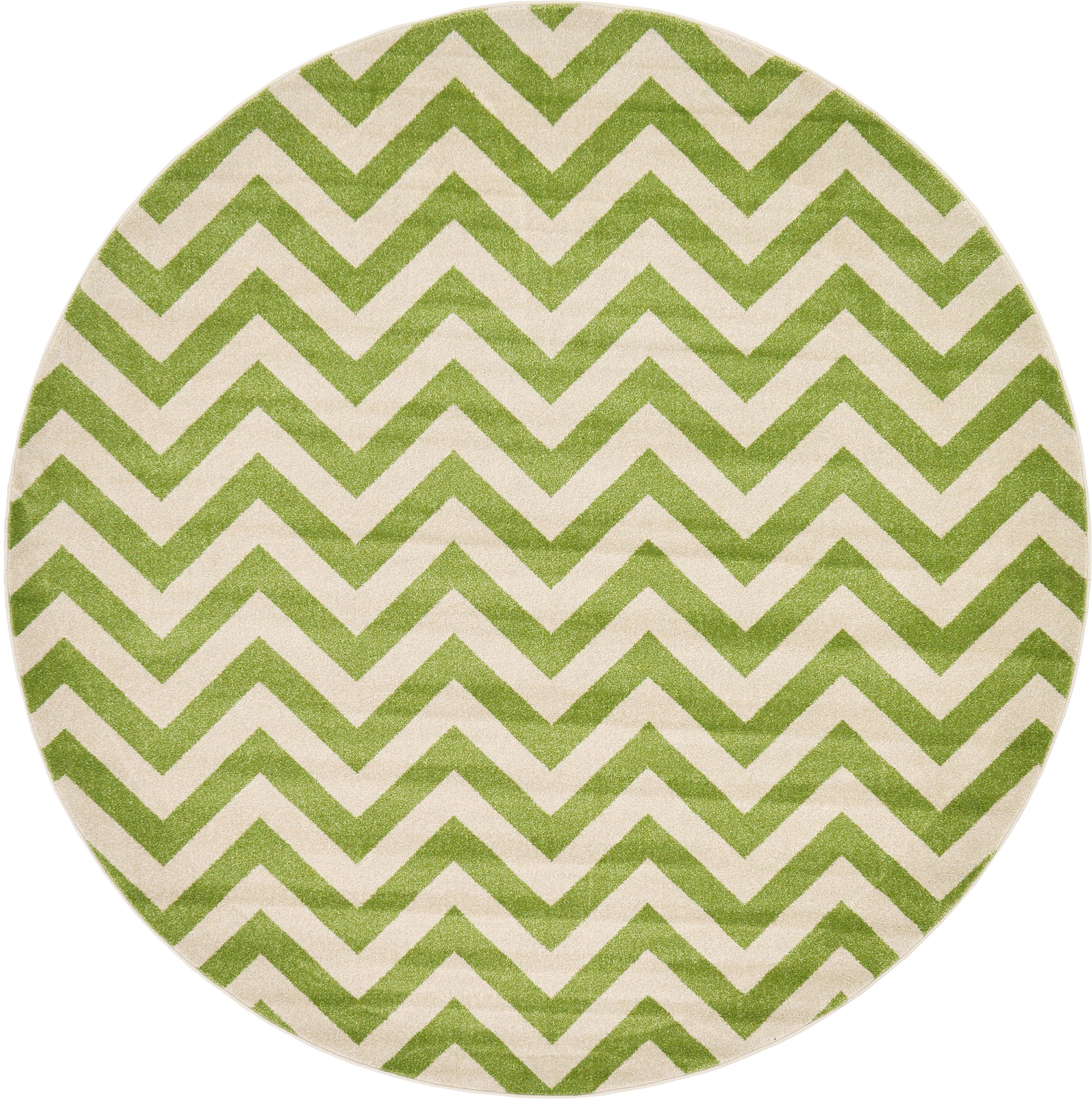 Green 8' x 8' Chevron Round Rug eSaleRugs