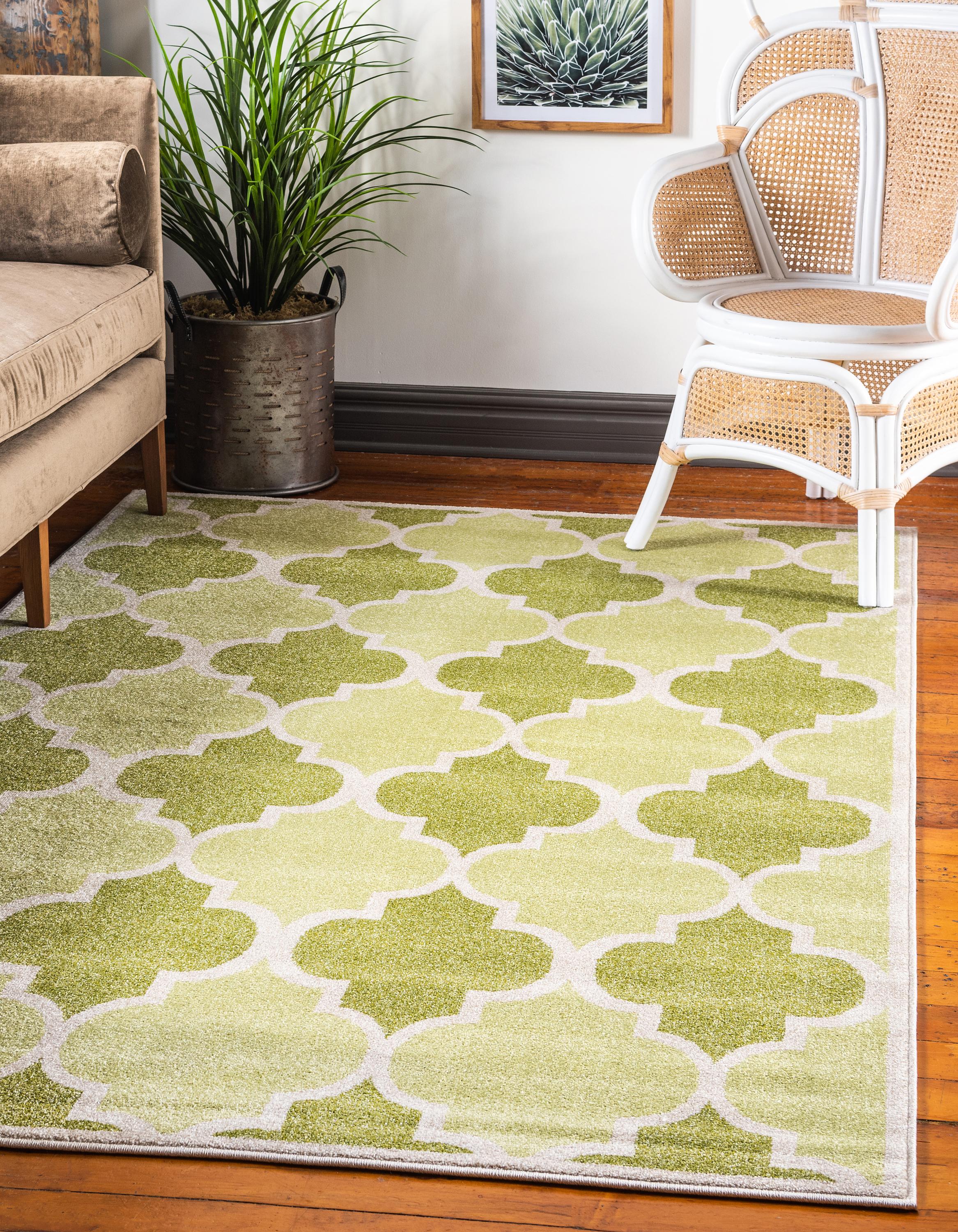 Green 9' x 12' Trellis Rug eSaleRugs