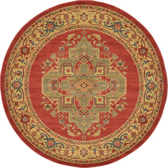 Red 6' x 6' Serapi Round Rug Area Rugs iRugs UK
