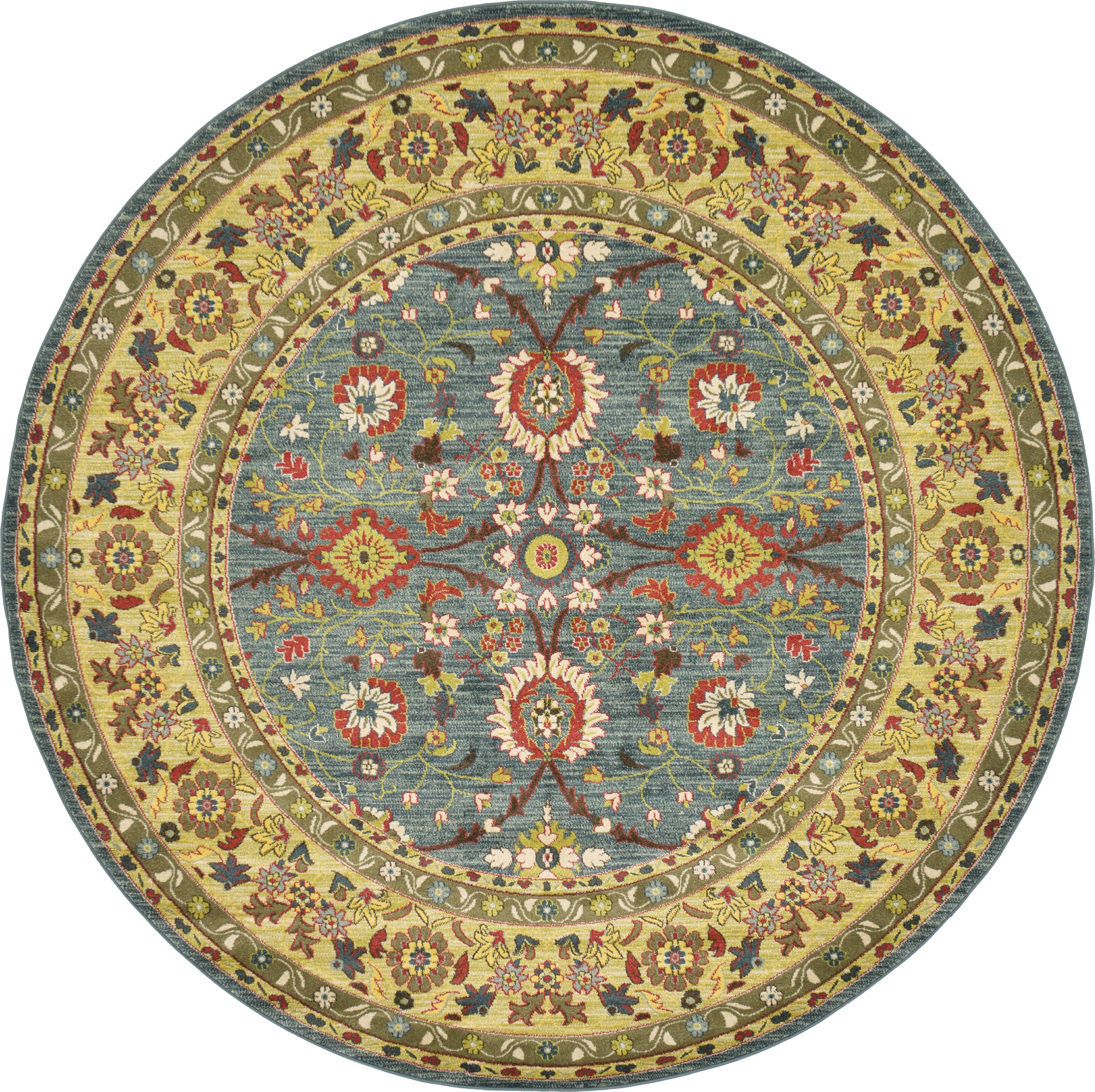 Blue 8' x 8' Kensington Round Rug eSaleRugs