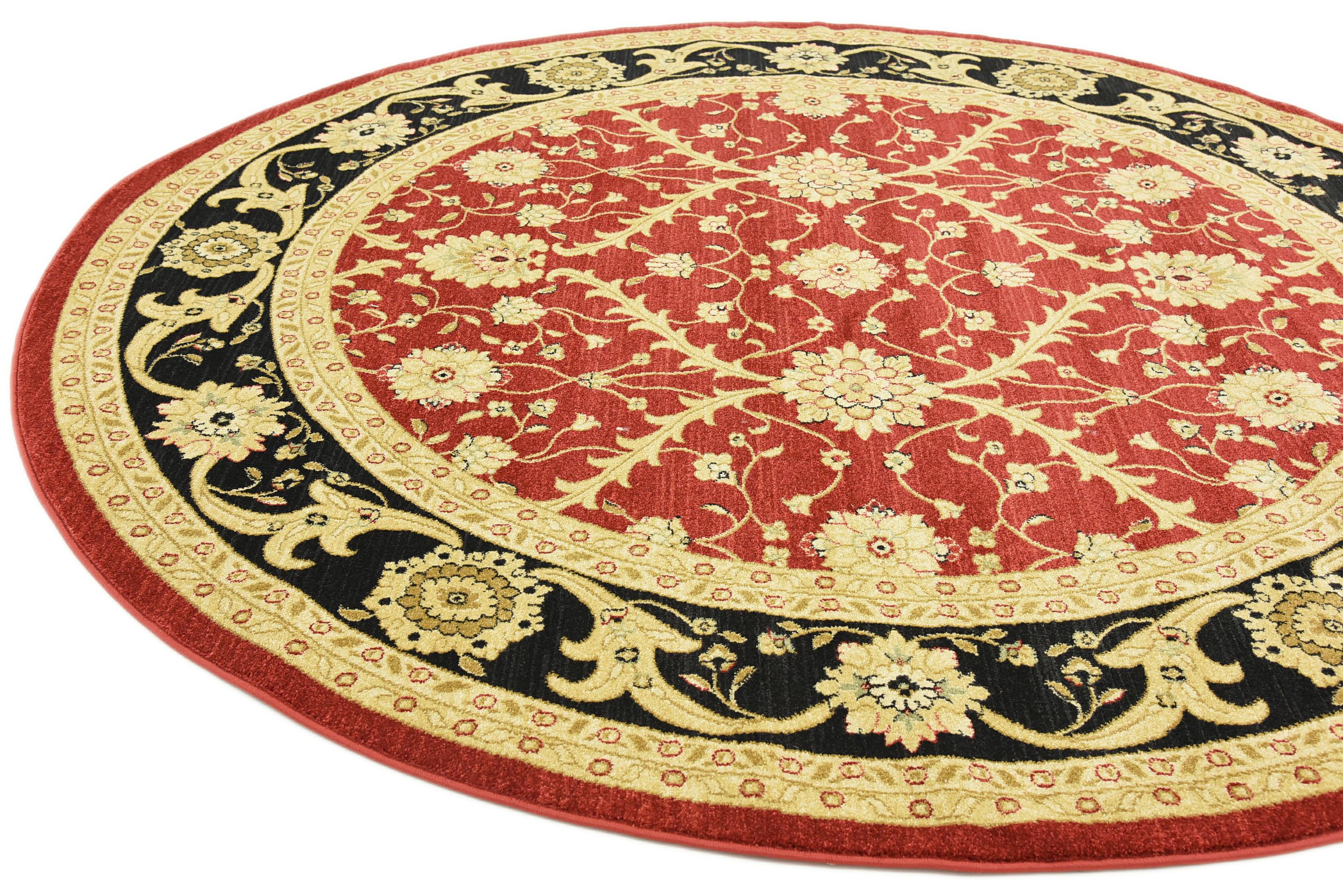 Red 8' x 8' Kensington Round Rug eSaleRugs