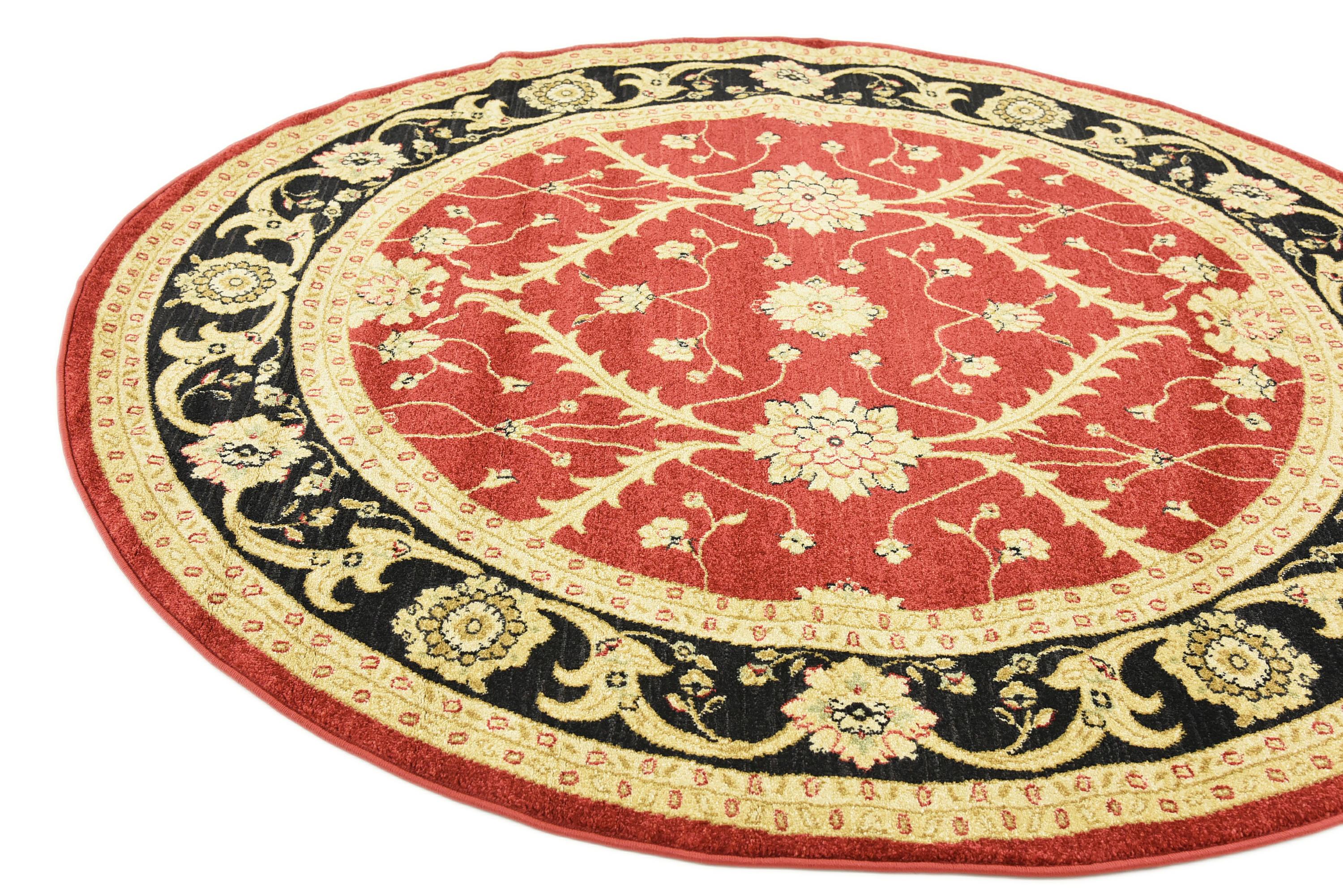 Red 6' x 6' Kensington Round Rug eSaleRugs