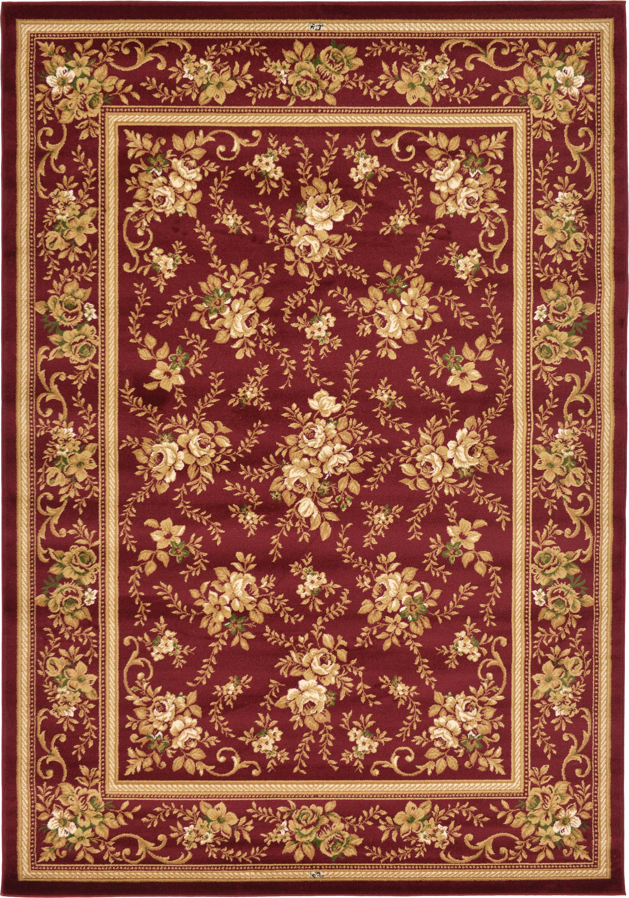 Red 7' x 10' Classic Aubusson Rug eSaleRugs