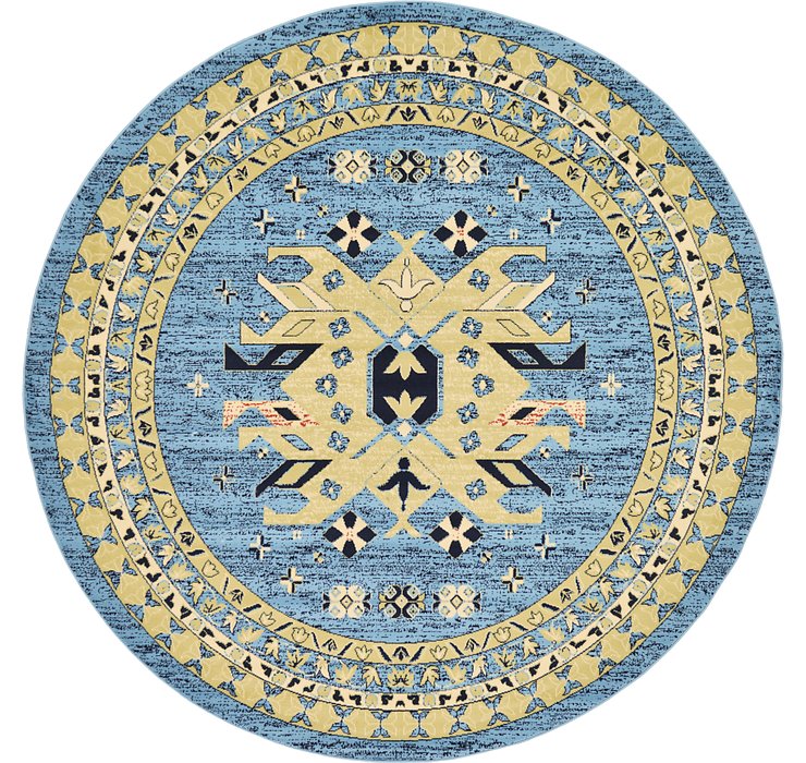 8' x 8' Heriz Design Round Rug