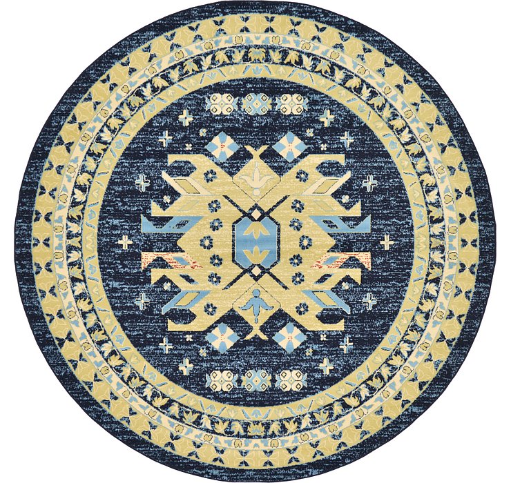 8' x 8' Heriz Design Round Rug