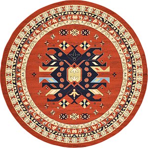 8' x 8' Heriz Design Round Rug