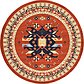 8' x 8' Heriz Design Round Rug thumbnail image 1