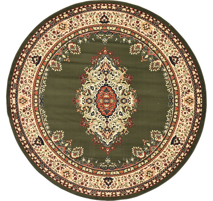 8' x 8' Mashad Design Round Rug