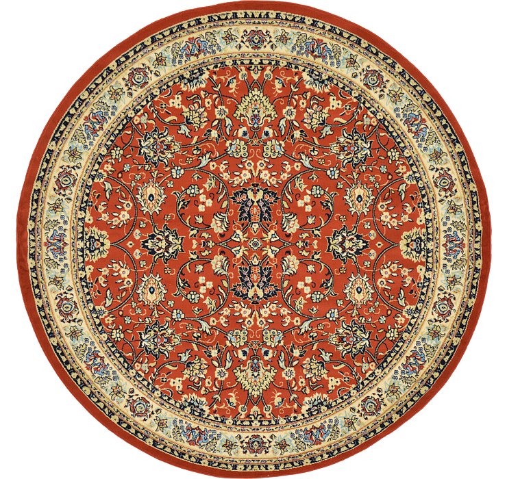 8' x 8' Kashan Design Round Rug