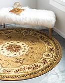183cm x 183cm Classic Aubusson Round Rug thumbnail image 10