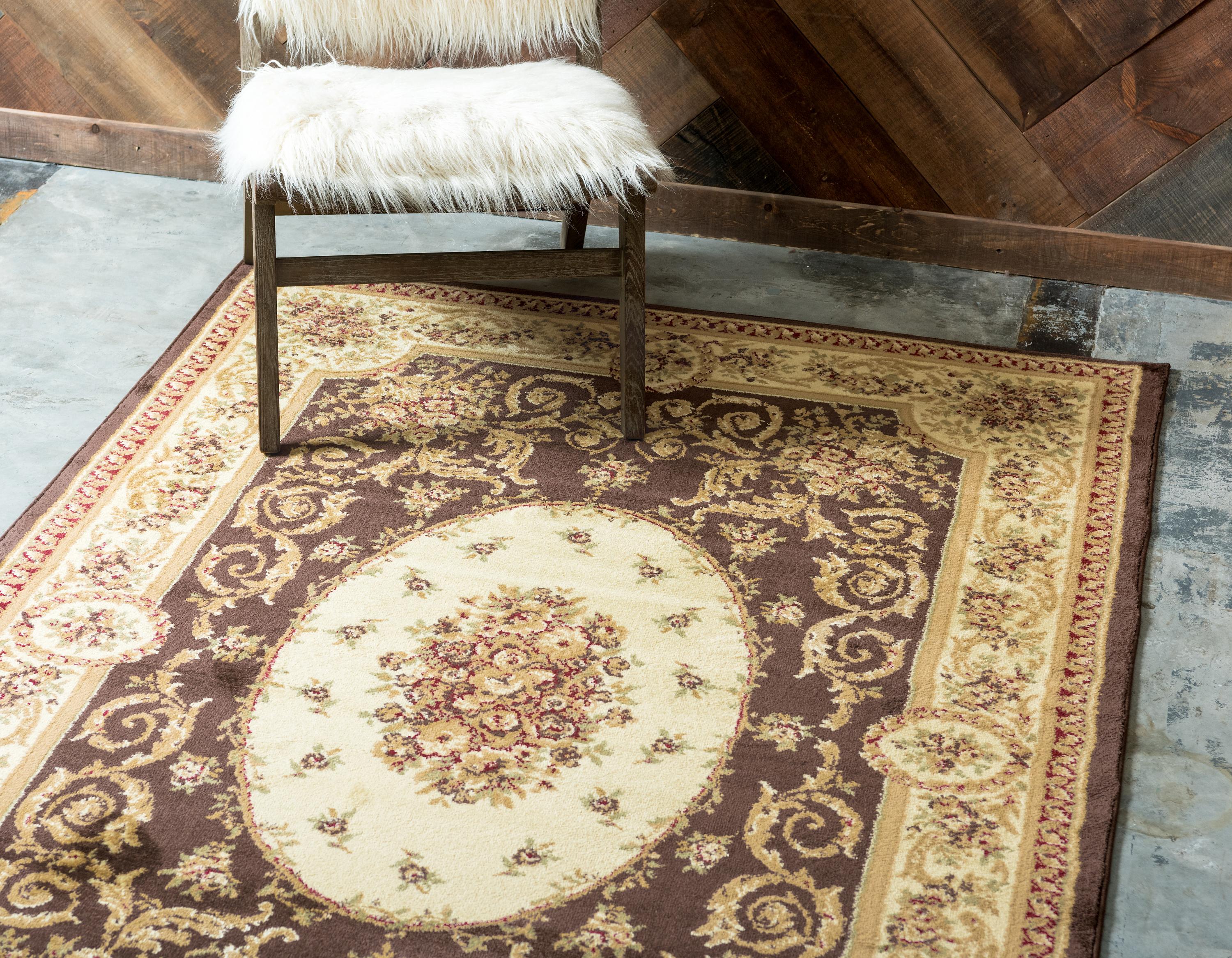 Brown 3' 3 x 5' 3 Classic Aubusson Rug iRugs UK
