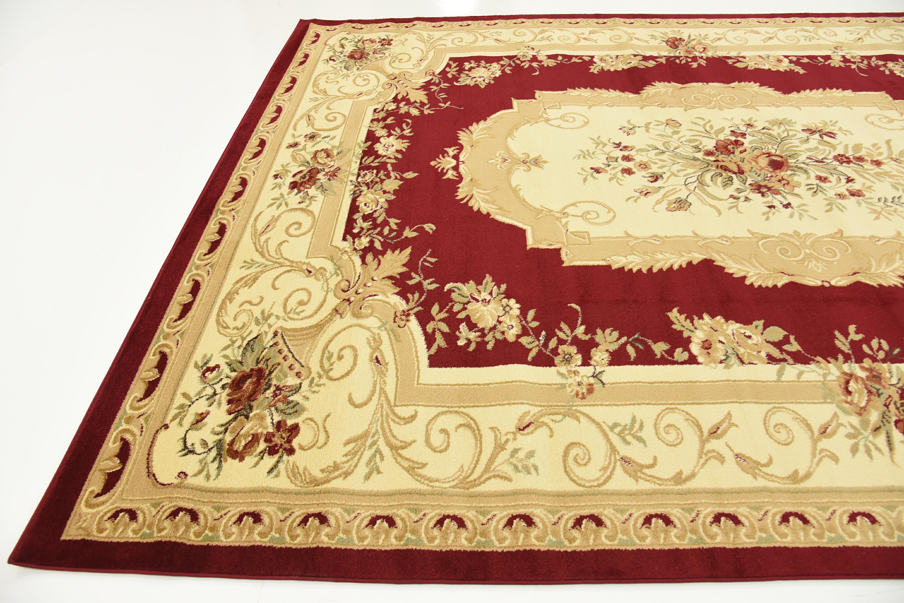Red 9' x 12' Classic Aubusson Rug eSaleRugs