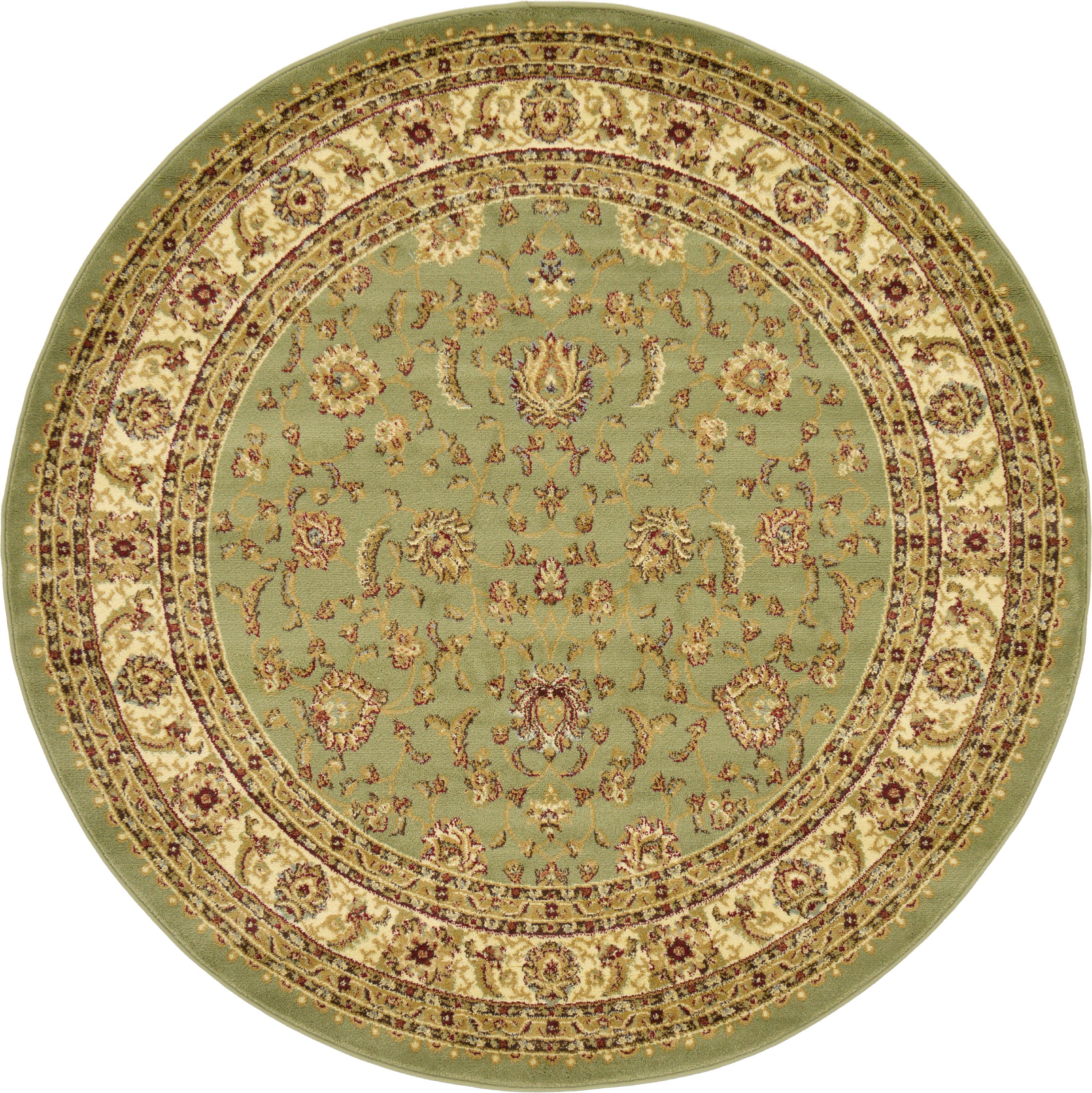 Green 6' x 6' Classic Agra Round Rug eSaleRugs