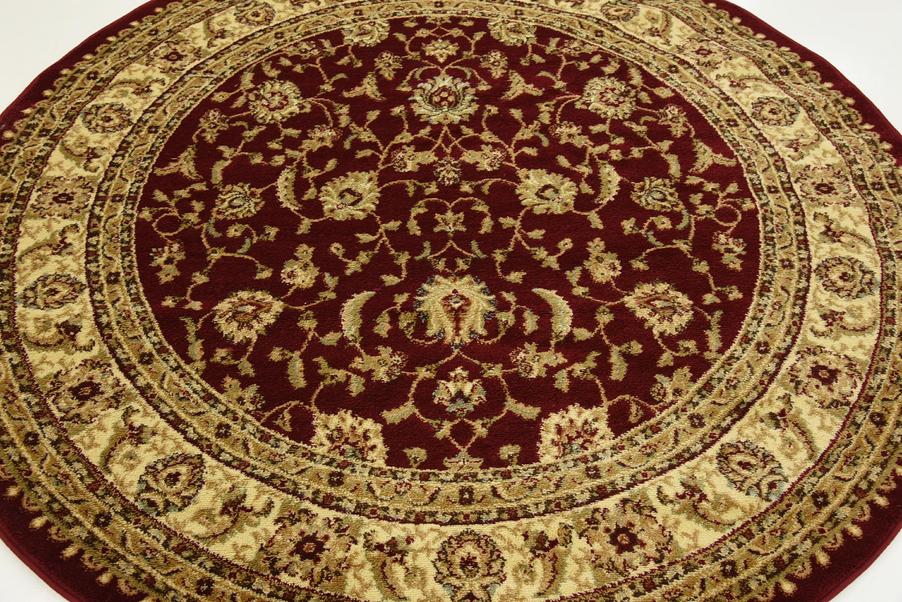 Red 6' x 6' Classic Agra Round Rug eSaleRugs