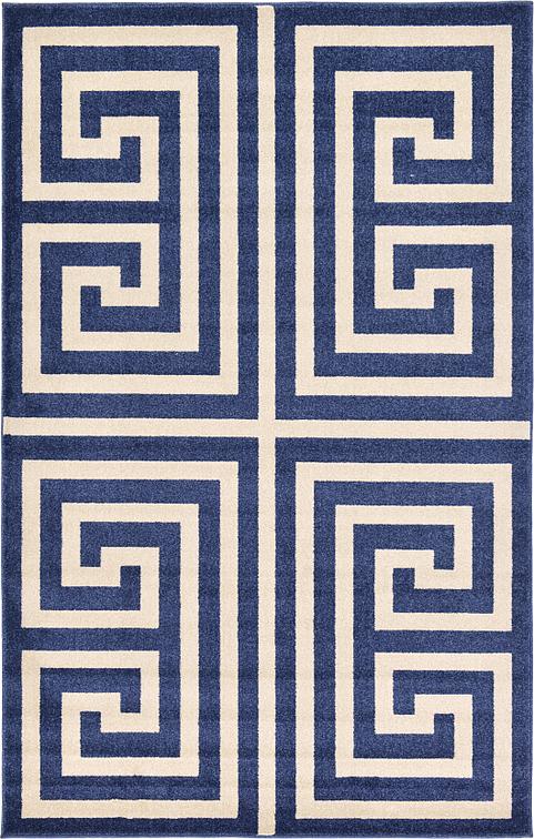 Navy Blue 5 X 8 Greek Key Rug Area Rugs Erugs Main Image Of Rug