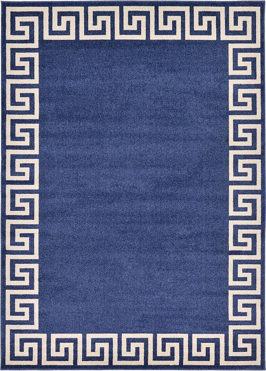 Navy Blue 7' x 10' Greek Key Rug Area Rugs Rugs.ca