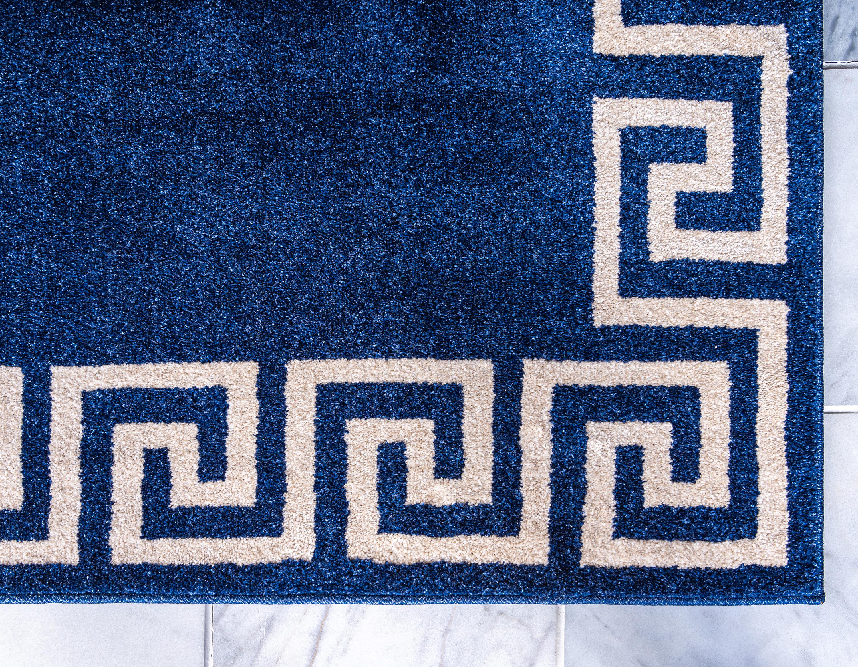 Navy Blue 5' x 8' Greek Key Rug Area Rugs eSaleRugs