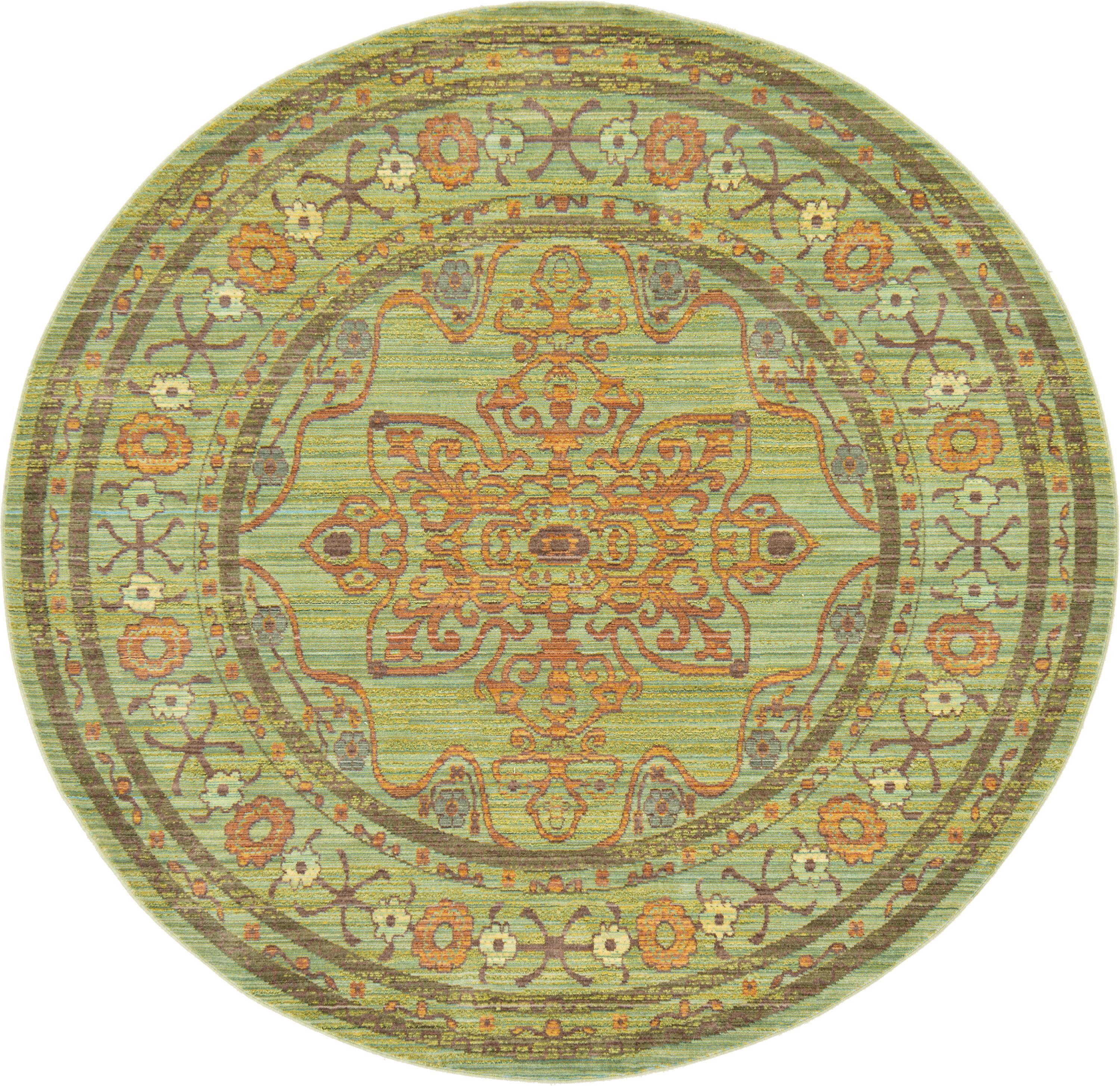 Green 6' x 6' Aqua Round Rug eSaleRugs