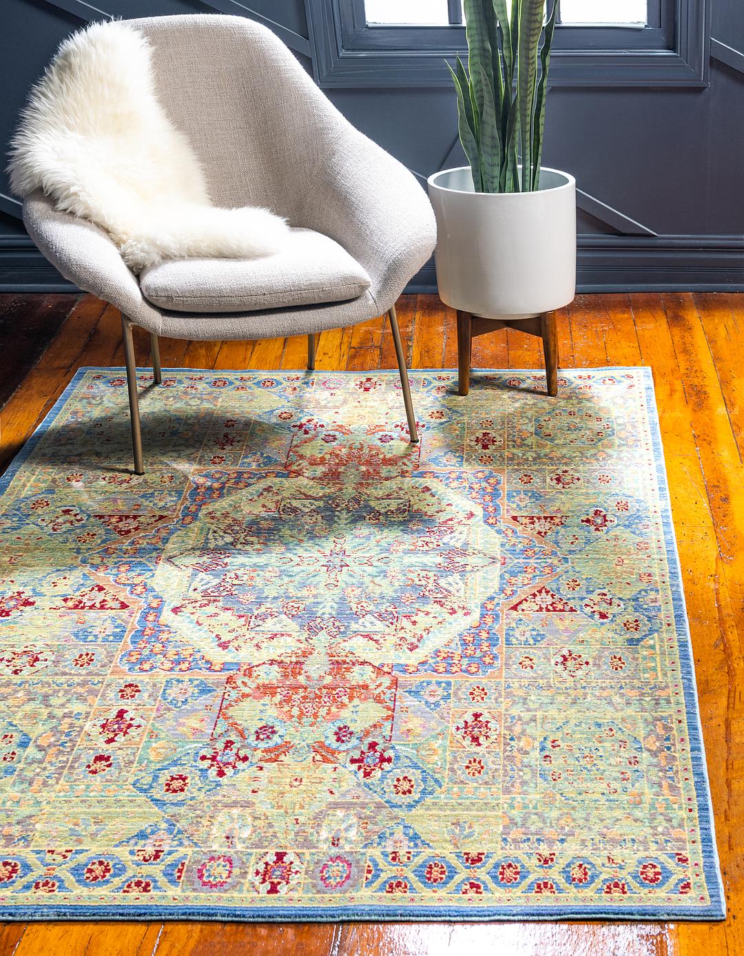 Green 8' x 10' Aqua Rug Area Rugs eSaleRugs