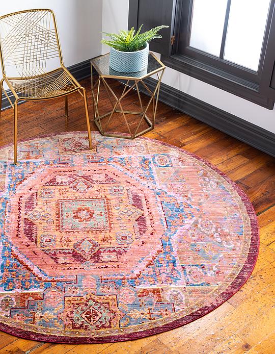 Peach 8' x 10' Aqua Rug Area Rugs iRugs UK