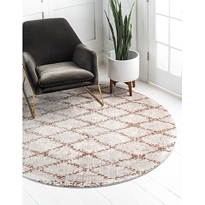 6' x 6' Aqua Round Rug