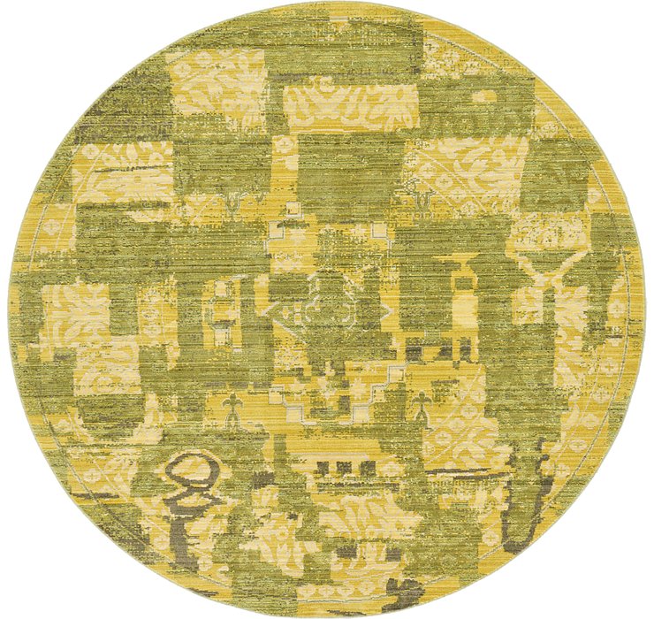 6' x 6' Aqua Round Rug